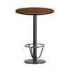 EMMA+OLIVER 30" ROUND LAMINATE BAR TABLE WITH 18" ROUND FOOT RING BASE