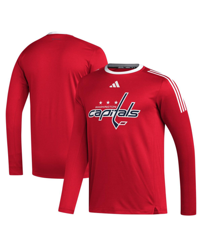 Adidas Originals Men's Adidas Red Washington Capitals Aeroready Long Sleeve T-shirt