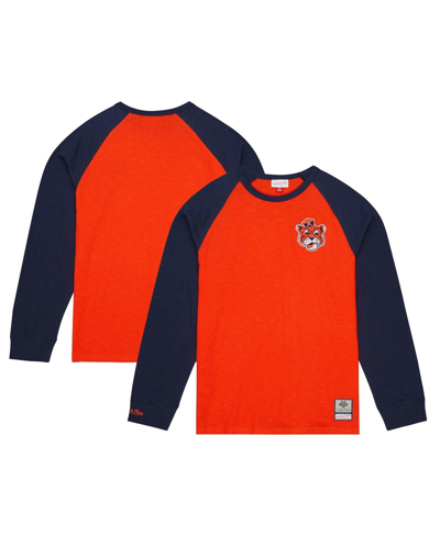 Mitchell & Ness Men's  Orange Auburn Tigers Legendary Slub Raglan Long Sleeve T-shirt