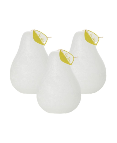 Vance Kitira 4.5" Pear Candles Kit, Set Of 3 In White