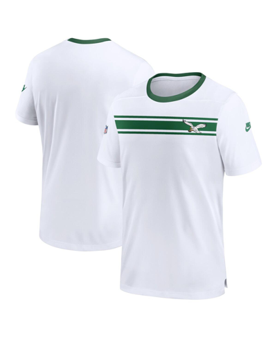 Nike Men's  White Distressed Philadelphia Eagles Sideline Coaches Alternate Performance T-shirt