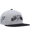 Mitchell & Ness Men's  Gray, Black San Antonio Spurs Side Core 2.0 Snapback Hat In Gray,black