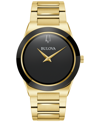 Bulova Mens Gold Tone Stainless Steel Bracelet Watch 97a183 In Gold-tone