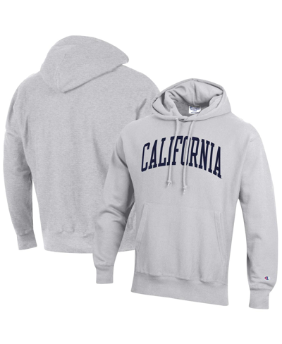 Champion Men's  Heathered Gray Cal Bears Team Arch Reverse Weave Pullover Hoodie