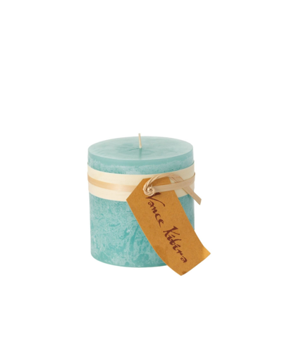 Vance Kitira 4.25" Timber Pillar Candle In Sea Foam Blue