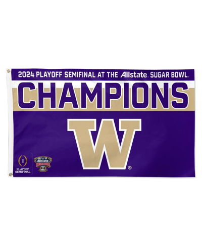 Wincraft Washington Huskies College Football Playoff 2024 Sugar Bowl Champions 3" X 5" One-sided Deluxe Flag In Purple
