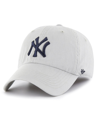 47 Brand Men's ' Gray New York Yankees Franchise Logo Fitted Hat