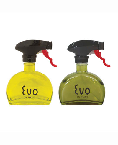 Evo Holds 6-ounces Glass Oil Sprayers, Non-aerosol For Olive Oil, Cooking Oils, And Vinegars, Set Of 2 In Green,yellow