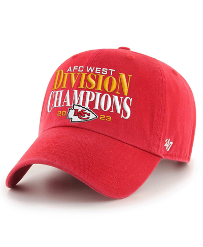 47 Brand Men's ' Red Kansas City Chiefs 2023 Afc West Division Champions Clean Up Adjustable Hat