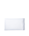 Ralph Lauren Spencer 300 Thread Count Sateen Border Pillowcase Pair, Standard Bedding In White  Navy
