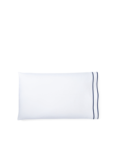 Lauren Ralph Lauren Spencer 300 Thread Count Sateen Border Pillowcase Pair, Standard In White  Navy