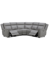 MACY'S ADDYSON 117" 5-PC. LEATHER SECTIONAL WITH 2 ZERO GRAVITY RECLINERS WITH POWER HEADRESTS, CREATED FOR