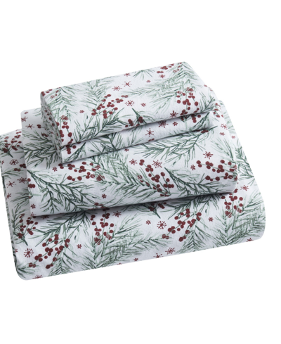 Tahari Home Pine 100% Cotton Flannel 4-pc. Sheet Set, Full In Red