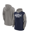 NIKE MEN'S NIKE COLLEGE NAVY SEATTLE SEAHAWKS FASHION COLOR BLOCK PULLOVER HOODIE
