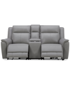 MACY'S ADDYSON 77" 3-PC. LEATHER SOFA WITH 2 ZERO GRAVITY RECLINERS WITH POWER HEADRESTS & 1 CONSOLE, CREAT