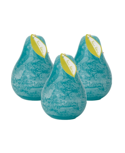 Vance Kitira 4.5" Pear Candles Kit, Set Of 3 In Sea Glass