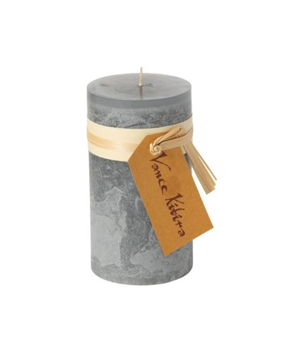 Vance Kitira 6" Timber Pillar Candle In Dove Gray