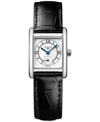 Longines Women's Swiss Mini Dolcevita Black Strap Watch 22x29mm In Stainless Steel