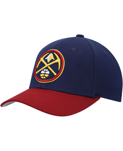 MITCHELL & NESS MEN'S MITCHELL & NESS NAVY, RED DENVER NUGGETS MVP TEAM TWO-TONE 2.0 STRETCH-SNAPBACK HAT