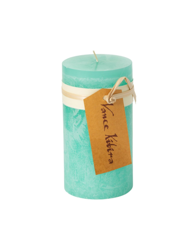 Vance Kitira 6" Timber Pillar Candle In Turquoise