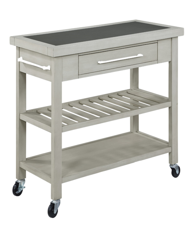 Osp Home Furnishings Office Star34" Wood, Steel Bridgeford Kitchen Island In Off White