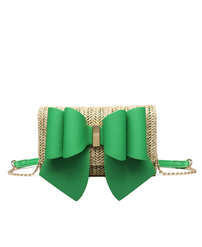 Like Dreams Bonnie Straw Wallet Crossbody In Kelly Green