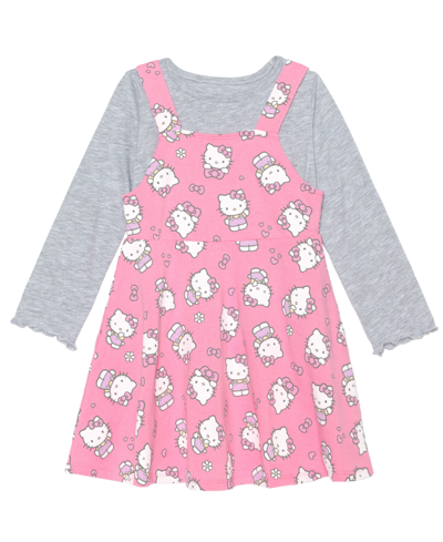 Hello Kitty Kids' Toddler Girls Long Sleeve Top With Dressall Set In Pink