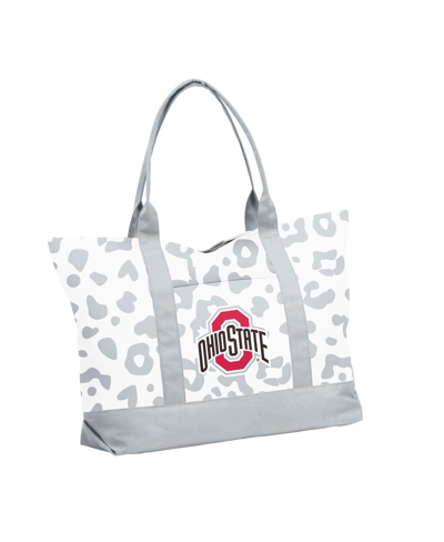 Logo Brands Women's Ohio State Buckeyes Leopard Pattern Tote In White,gray