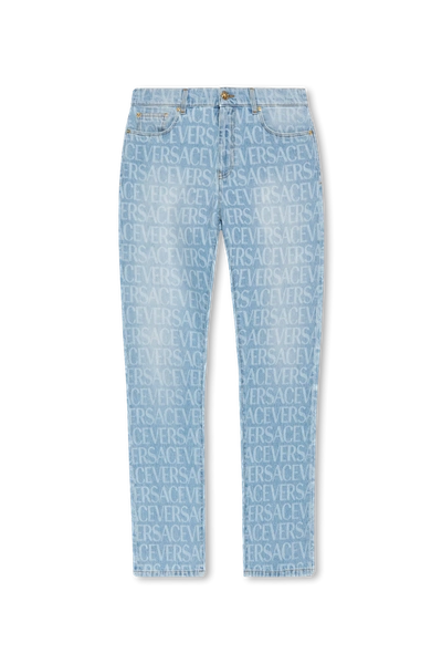 Versace Blue Allover Jeans In New