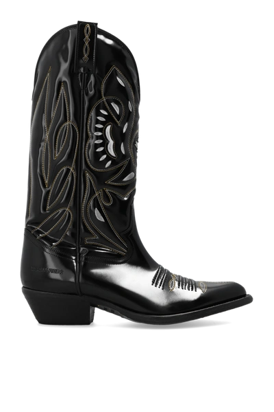 Dsquared2 Black Leather Cowboy Boots In New