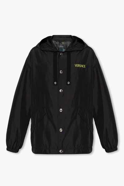 Versace Black Hooded Jacket In New