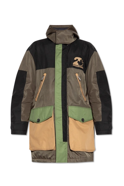 Dsquared2 Green Branded Parka In New