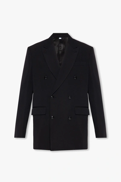 Burberry Black Double-breasted Blazer In New