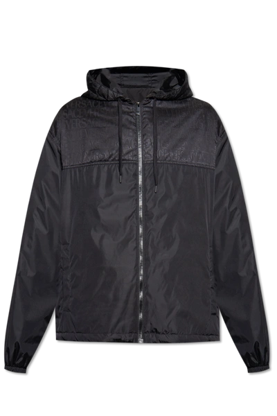 Versace Black Nylon Jacket In New