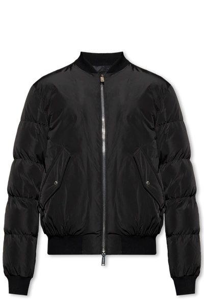 Dsquared2 Black Down Jacket With Reflective Back In New