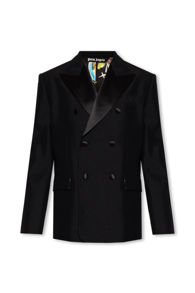 Palm Angels Black Double-breasted Blazer In New
