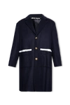 PALM ANGELS PALM ANGELS NAVY BLUE SINGLE-BREASTED COAT