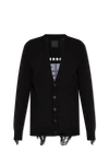 GIVENCHY GIVENCHY BLACK COTTON CARDIGAN WITH LOGO