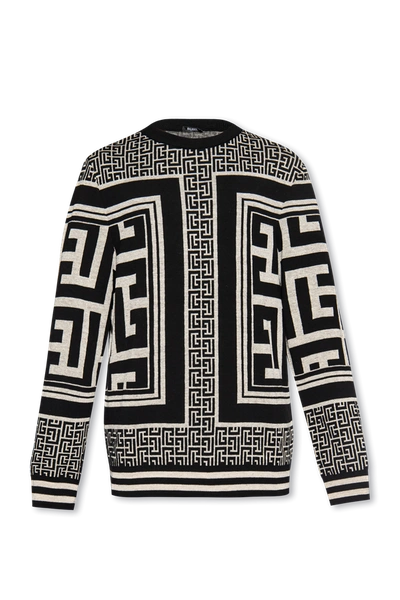 Balmain Black Sweater With Monogram In New
