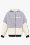 GIVENCHY GIVENCHY GREY HOODIE IN CONTRASTING FABRICS
