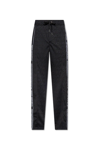 Versace Black Sweatpants With Logo In New