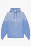 VETEMENTS VETEMENTS BLUE HOODIE WITH WASHED EFFECT