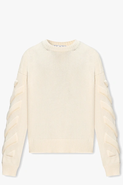 Off-white Cream Sweater With Logo In New