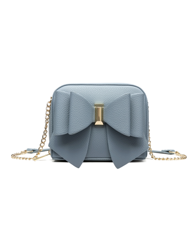 Like Dreams Chloe Bow Mini Crossbody In Denim Blue