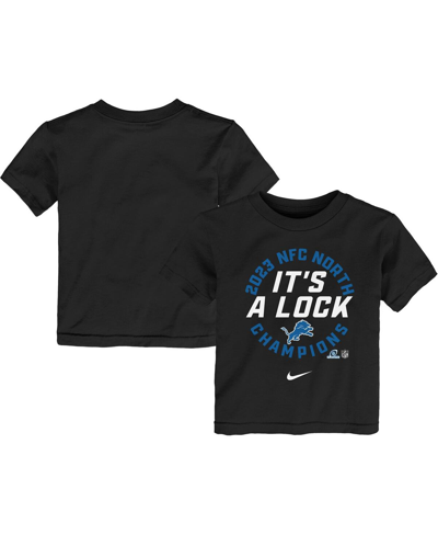 Nike Babies' Toddler Boys And Girls  Black Detroit Lions 2023 Nfc North Division Champions Locker Room Trophy