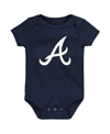 Outerstuff Newborn And Infant Boys And Girls Navy Atlanta Braves Primary Team Logo Bodysuit In Navy