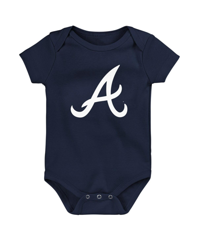 Outerstuff Babies' Newborn And Infant Boys And Girls Navy Atlanta Braves Primary Team Logo Bodysuit