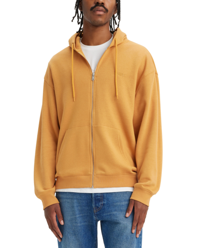 Levi's Men's Fleece Relaxed-fit Zip-up Hoodie In Spruce Yellow