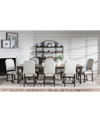 MACY'S MANDEVILLE 9PC DINING SET (RECTANGULAR TABLE + 8 UPHOLSTERED CHAIRS)
