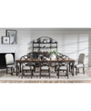 Macy's Mandeville 9 Pc. Dining Set (rectangular Table, 6 X-back Chairs & 2 Upholstered Chairs) In Brown